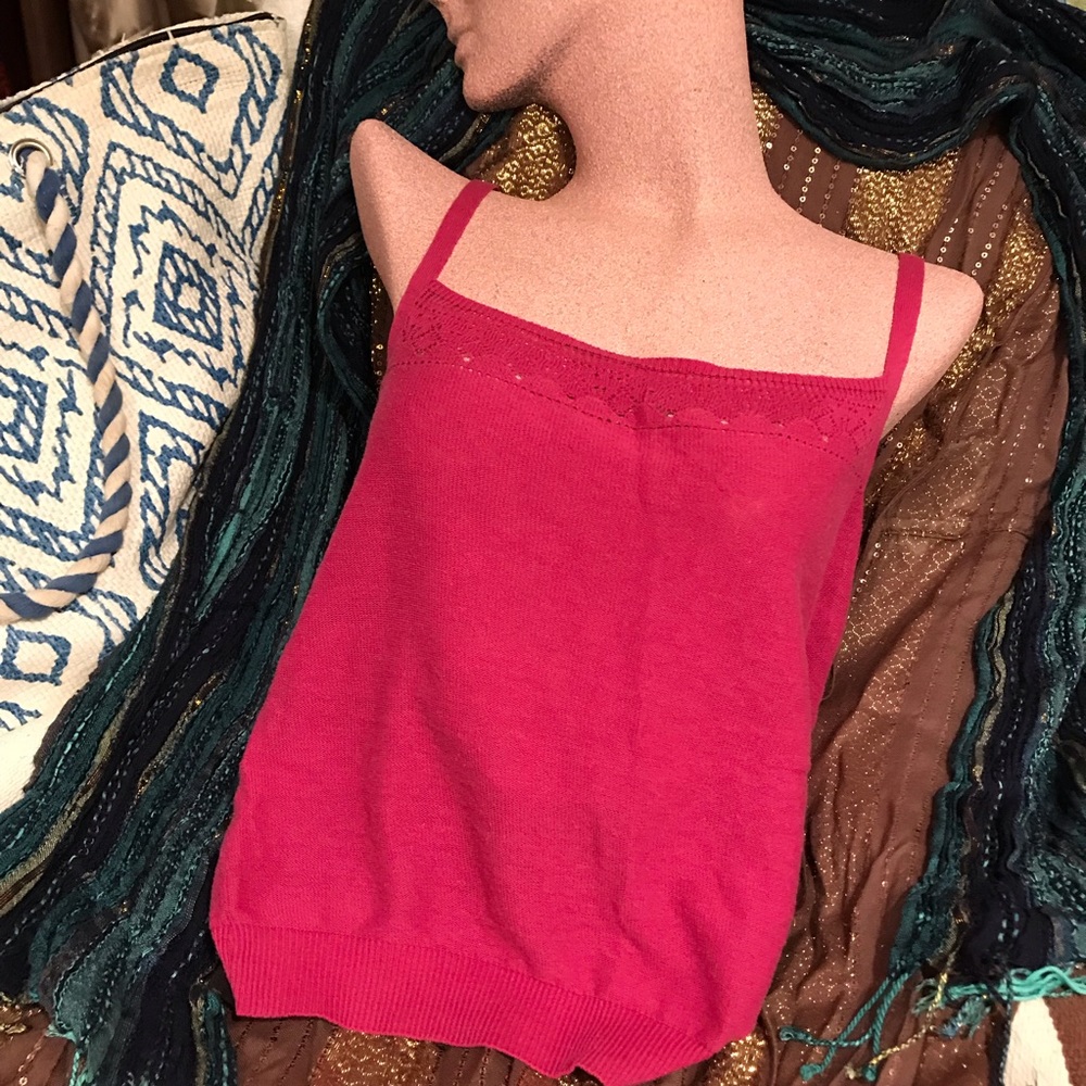 CITY UNLTD hot pink knit tank top XS